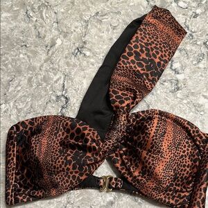 NWOT BAOBAB Leopard Print Bandeau swim bikini Top Size: Small